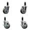 Service Caster 4'' Gray Poly Wheel Swivel 1-1/4'' Expanding Stem Caster Set 2 Brakes, 4PK SCC-EX20S414-PPUB-2-TLB-2-114 - alternate 1